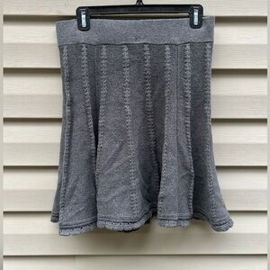 CAbi size S Grey Femme A-Line Victorian Flair chunky cable Knit sweater Skirt
